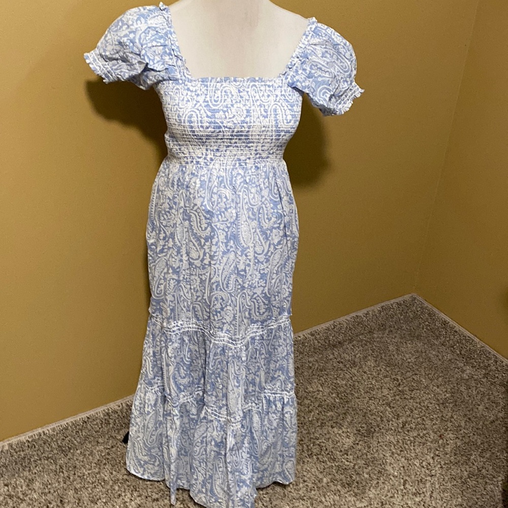 🌷O.P.T Smocked Layered Ruffle Dress XS NOT WORN. No tags anymore